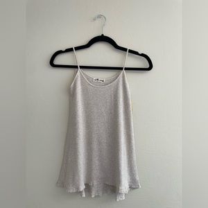 Light Heather Grey Spaghetti Strap Camisole with Feminine Hem Detail NWOT Swingy